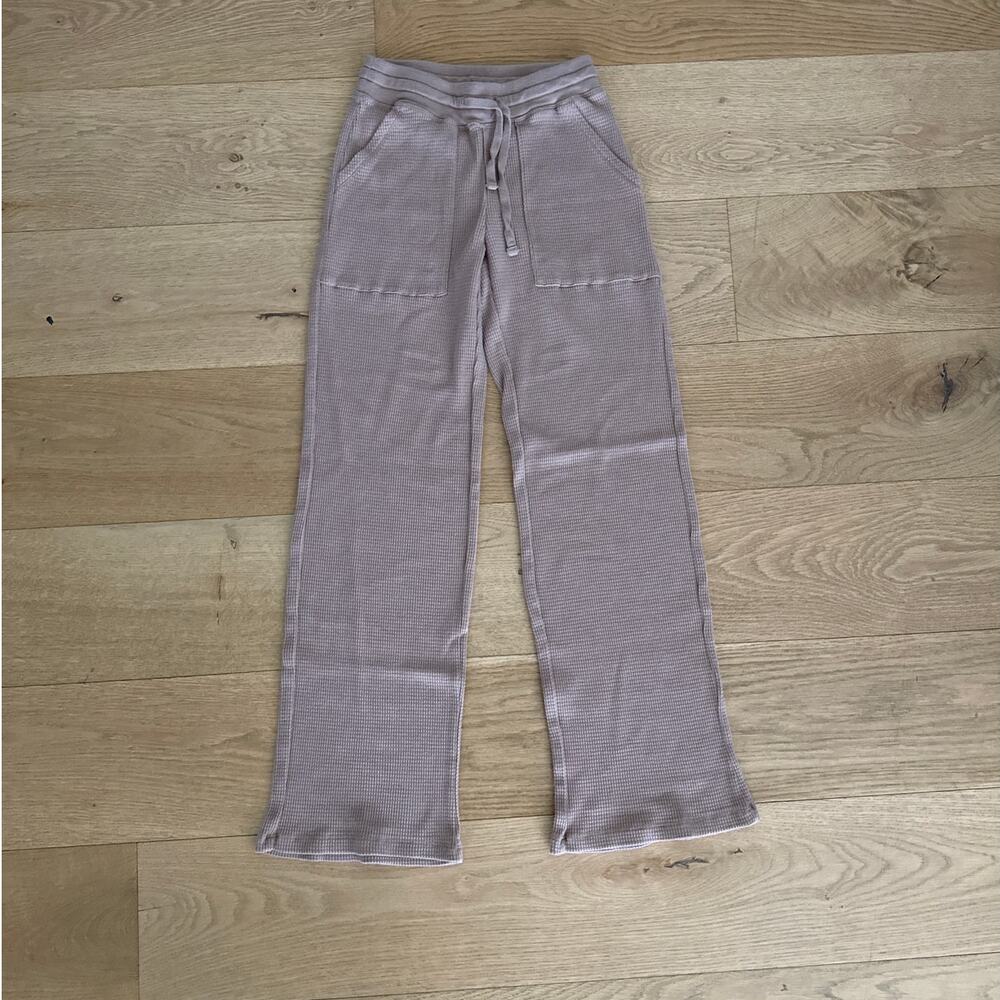 Tna Pants Drawstring Waist Pockets Waffle Size XXS Brown